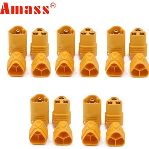 5pair/lot Amass MT60 Male Female 3.5 mm Plug Connector with sheath Set for RC Multicopter Quadcopter Airplane ESC Accessories