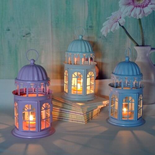 Wedding Candle Holder Iron Glass Romantic Dinner Wedding Centerpiece Candle Holders Lantern Bougeoir Tea Light Holder AD50CH