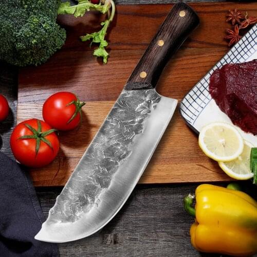 Traditional Chefs Chopping Knife Handmade Forged Butcher Knife for Cutting Meat Fish Fruit Knives Cooking Tools