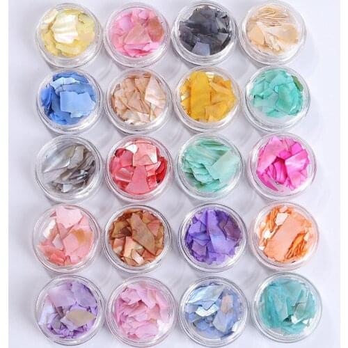21 Color 2g/box Ultra-thin nail Art Irregular Shell Decoration Paper Flake Slice Sequins Fragment DIY Import 3D Shell Piece