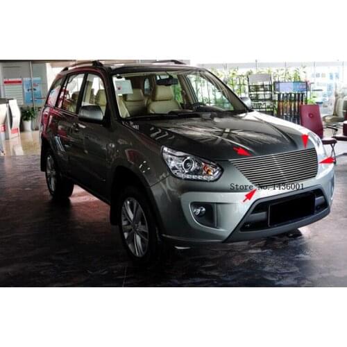 2012 Stainless Steel High Quality Grille Front Fence Girdle Color For Chery Tiggo 2010-2013 Grilled Grills Par