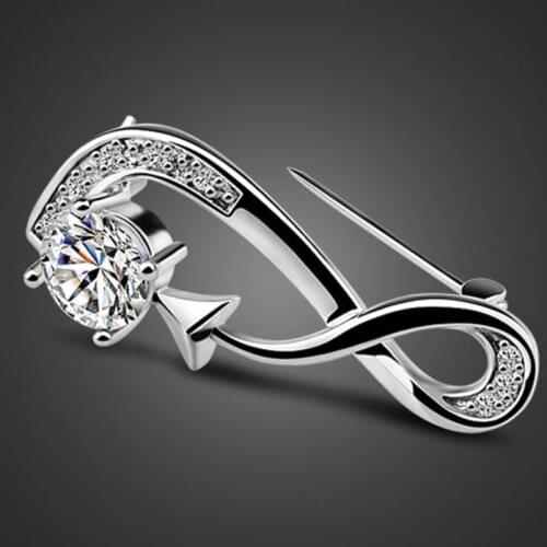 925 sterling silver brooch female models noble zircon pendant charm jewelry elegant clothing accessories birthday present