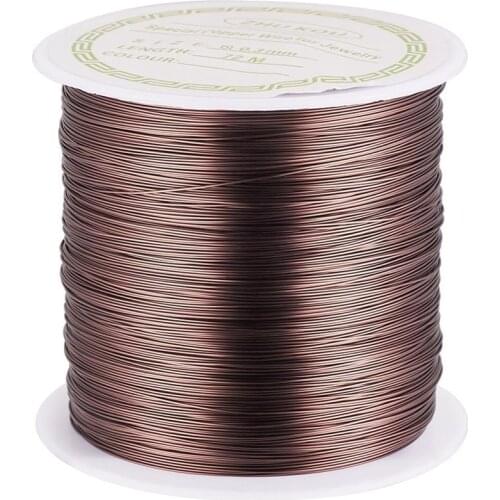 1 Roll 0.3mm 0.6mm 0.8mm Copper Wire Copper Beading Wire Jewelry Accessories,Long-Lasting Plated, SaddleBrown, Black