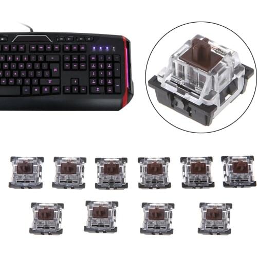 10Pcs 3 Pin KeyCaps Brown Mechanical Keyboard Switch for Cherry MX Keyboard 45g actuation force clicky loud