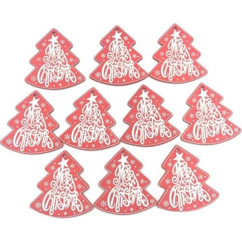 10PCS Wooden Ornaments Unfinished Christmas DIY Ornaments Craft for Children Arts and Crafts Supplies