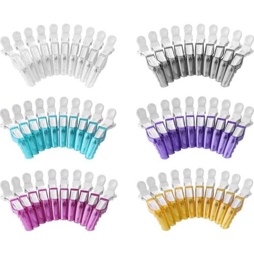 10pcs Plastic Salon Hair Clip Hairdressing Crocodile Clamps Hair Grip Tool Barbers For Salon Styling Hair Accessories