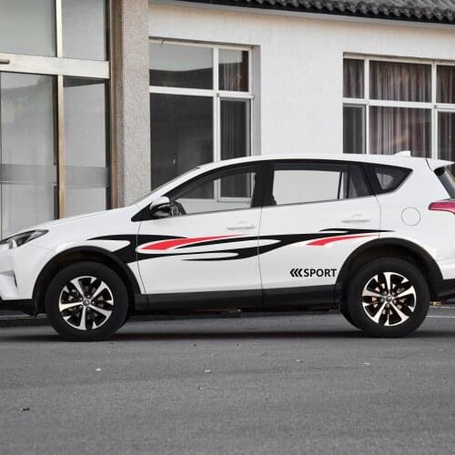 2pcs Car Long Side Sticker All SUV vinyl For Qashqai Prado CRV Sportage Range Rover Tucson BMW Duster CX-5 Car Tuning Accessorie