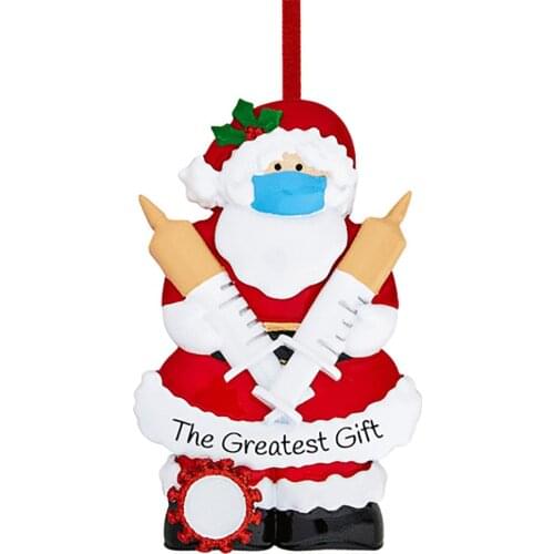 2021 Christmas Tree Ornament Resin Santa Claus With Mask Personality Pendant New Year Merry Christmas Decorations For Home