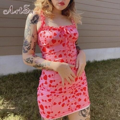 ArtSu Pink Summer Dresses China