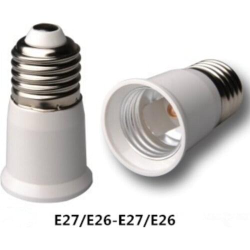 White PBT E27 to E27 Lamp Holder 200degree High Temperature Light Socket Flame Retardant Lamp Bases Converter 6A 220V