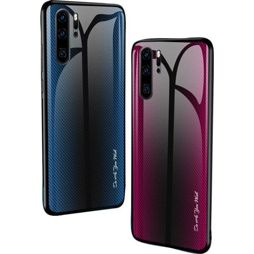 Gradient Texture Tempered Glass Phone Case For Huawei P30 pro p30 lite Luxury Glass Case for huawei p40 pro plus P40 lite Cases