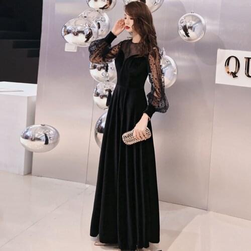 Evening Dress Party Elegant Black Autumn Summer Long Dress Party Dresses Woman Party Night