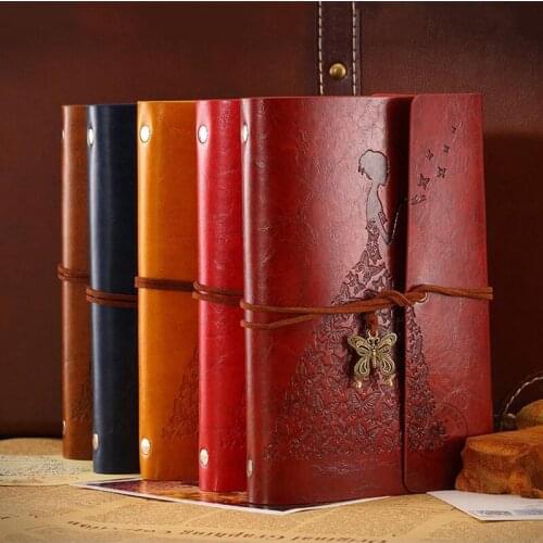 Travelers Butterfly Notebook Diary Notepad Vintage literature PU a6 Leather Note Book Stationery Gift Traveler Journal planners