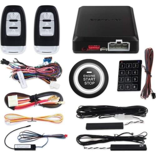 Easyguard Rolling code Smart key keyless entry car alarm system remote start stop push button start touch password entry DC12V