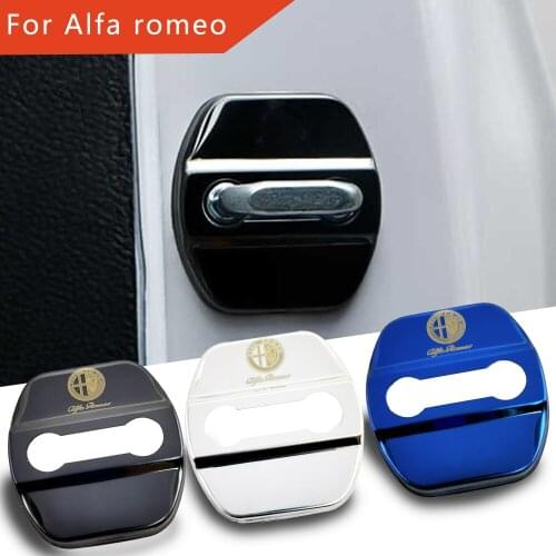 FLYJ For Alfa romeo 4c Giulietta TONALE stelvio Giulia Car Accessories Car Door Lock Car sticker cover Protect Buckle