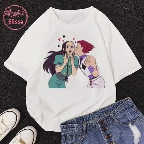 Japan Anime Hunter X Hunter T Shirt Women Funny Summer Tops Cartoon Graphic Tees Harajuku Girl T shirt，Dropshipping