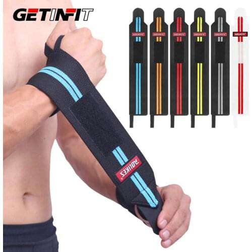 Getinfit 1Pair Adjustable Wristband Elastic Wrist Wraps Bandages for Weightlifting Powerlifting Breathable Wrist Support