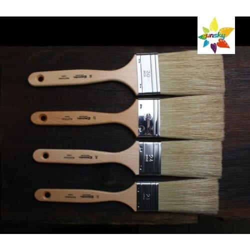 Spain ESCODA 8155 Bristles hair,long pole brush,lengthening square edge flat peak design,Professional Oil painting brush