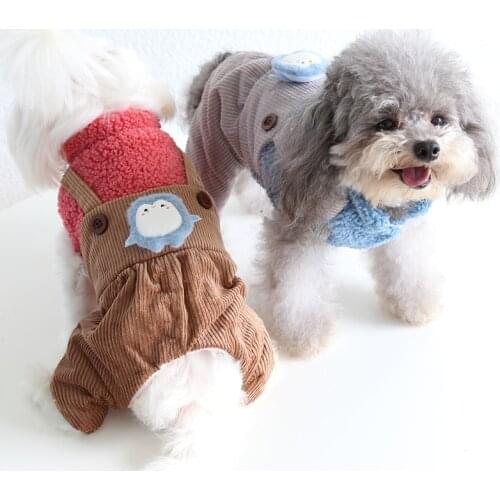 Cute Pet Dog Clothes Jumpsuit Winter Warm Dog Costume Pants Puppy Coat Jacket Outfit Yorkies Maltese Pomeranian Clothing Garment