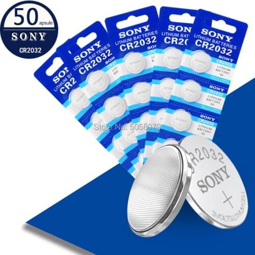 Hot selling 50Pcs SONY 3V CR2032 Lithium Coin Cells Button Battery 5004LC ECR2032 CR2032 DL2032 KCR2032 cr2032 3v