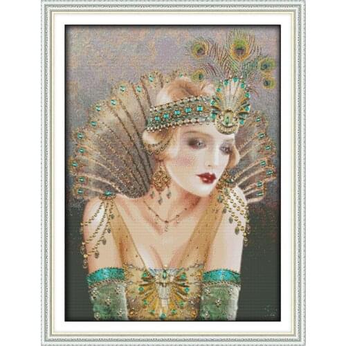 14/16/18/27/28 The Queen of the Peacock Counted Cross Stitch Sets Wholesale Cross-Stitch Kits Embroidery Needlework