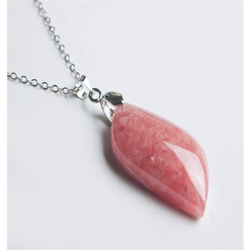 New Arrival Just One 34*16*9mm Fashion Jewelry Pendant Bead For Women Gift Ice Rhodochrosite Natural Stone Pendant