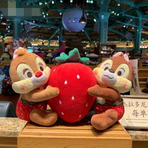 New style Shanghai Disney Qiqididi holding strawberry cartoon cute plush doll decoration gift AG2574