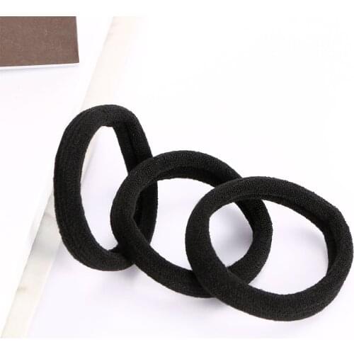 10pcs Black Women Elastic Cloth Hair Bands Scrunchie Hair Ties Rings Rope Girls Ponytail Holder Headwear Accessories
