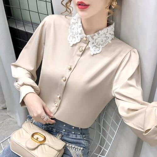 Shirt Women 2021 Spring New Small Shirt Temperament Design Splicing Top Foreign Korean Loose Shirt Women Tops Plus Size