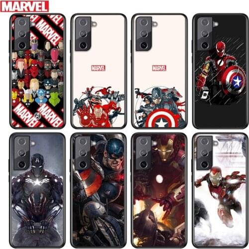 Marvel Avengers superheroes For Samsung Galaxy S21 S20 FE S10e S10 S9 S8 S7 S6 Ultra Plus Lite 5G Edge Black Soft Phone Case
