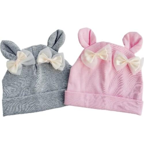 Baby earflap Cap ear hat cotton Baby Hat with ear Newborn Girls knitted Cotton Beanie Soft Spring Kids for girls children