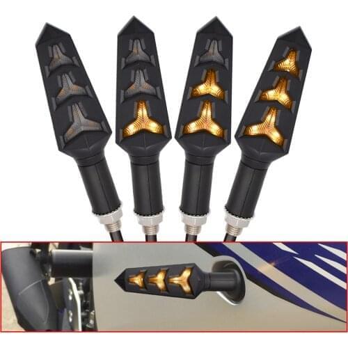 Motorcycle Signals Lamp Turn Signal Light Fishbone Flowing Water LED For Suzuki GSX650F HAYABUSA GSXR1300 SV1000 TL1000 GSR600