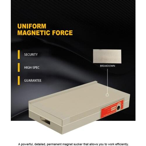 125*250 Precision Manual Powerful Fine Mesh Disk Permanent Magnetic Chuck for Spark Machine Engraving Machine Grinding Machine