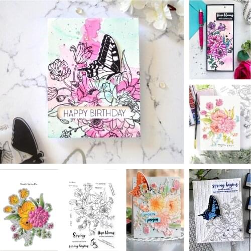 Leaf Spring Flower Tamps Scrapbook Diary Secoration Embossing Stencil Template Diy Greeting Card Handmade Maker Albums 2021