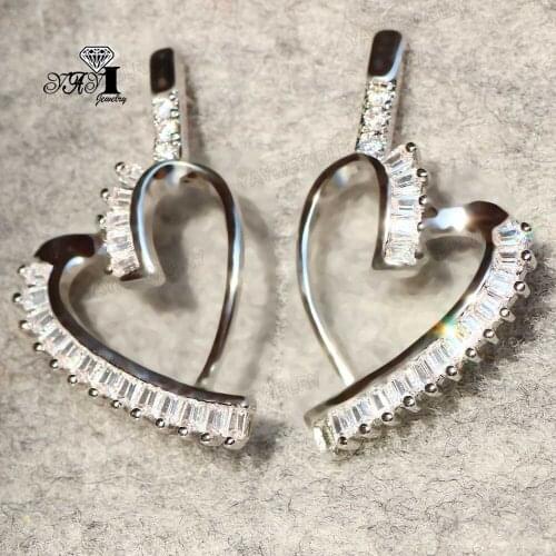 YaYI Jewelry Fashion Princess Cut White Natural Cubic Zirconia Silver Color Wedding Party Lover Wear Ear Stud Precious Earrings