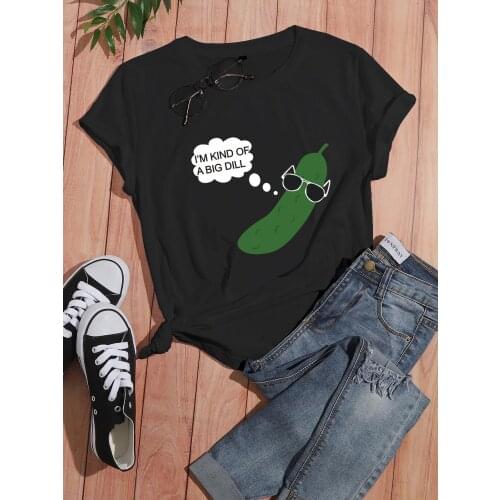 Ladies T-Shirt Casual Sports Short-Sleeved Top O-Neck Loose WomenS T-Shirt Fun Humor Print Streetwear Summer Female Cartoon Top