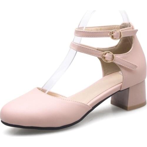 Big Size 11 12 13 14 15 ladies high heels women shoes woman pumps Rough heel Shallow mouth Package the heel Package toes