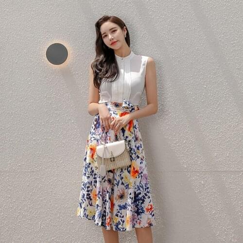 Elegant White Lace 2 Pieces Set Women 2021 Summer OL Square Collar Puff Sleeve Short Blouse Top & Long Skirts Mermaid Suit