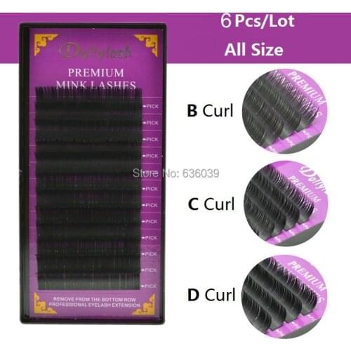 0.07/0.10/0.15/0.20/0.25 High quality eyelash extension mink individual extension hair false eyelashes 6 pcs/set free shipping