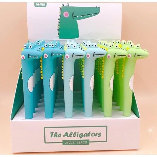 1pcs Soft Silica Pen Kawaii Crocodile 0.5 Mm Black Ink Writing Gel Pens for Kids Gifts Student Stationery Office Supplies