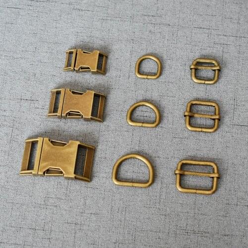 100 Sets 15mm 20mm 25mm Bronze Metal Clip Swivel DIY Dog Collar Diy Emboitement Zinc Alloy Buckle Adjust Buckles 3S-LXK-g