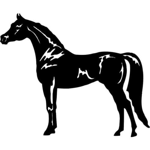 17.8*14.7CM Fine Horse Decorative Car Sticker Waterproof Outdoor Racing Car Styling Decal Black/Silver S1-2086