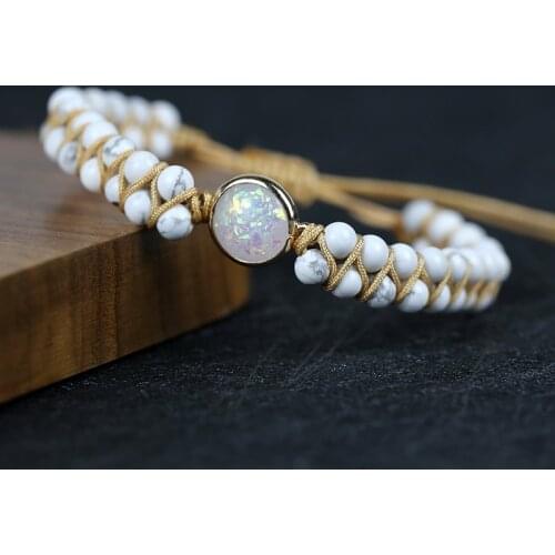 2021Handmade round shape charm String Braided Yoga natural stone friendship Beads Bracelet & Bangle Lovers Jewelry