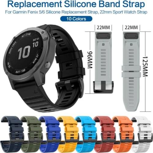 22Mm Watchband For Garmin Fenix 6 6S 6X Pro 5 5X 5S 5S Plus 3HR 935 Silicone Strap Fenix6 Fenix5 Watch Easyfit Wristband