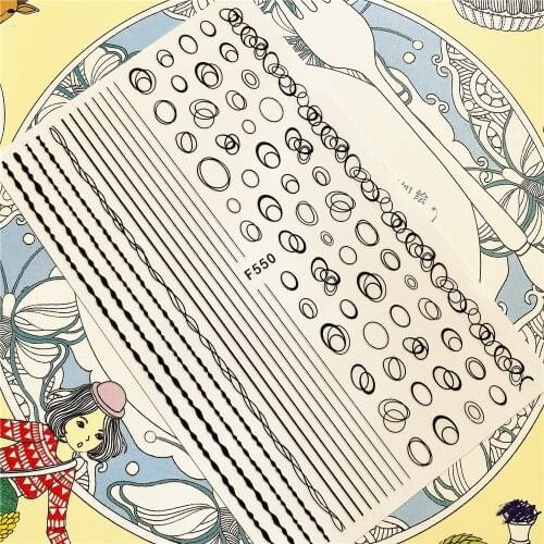 F-550 F-659 Various shapes Circle square triangle oval 3D Back glue Nail Art Stickers Decals Sliders Nail ornament decoration