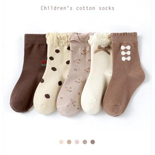 Girls' Socks In Autumn And Winter Cotton Baby Cotton Sox Childrens Thickened Warm Cotton Middle Sox