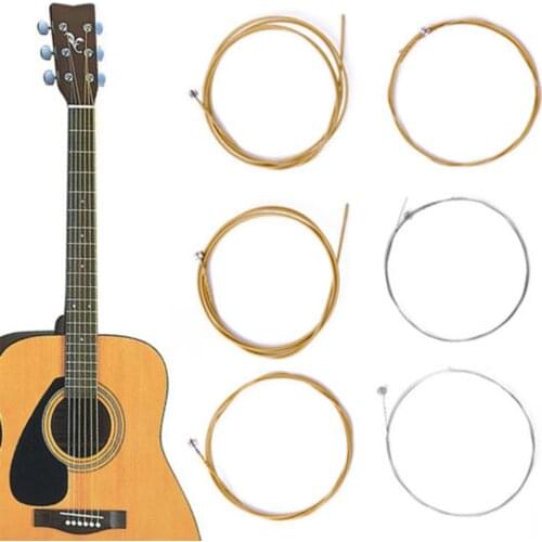 6Pcs/1Set Bronze Steel Strings Warm Balanced Tone for Acoustic Guitar 150XL