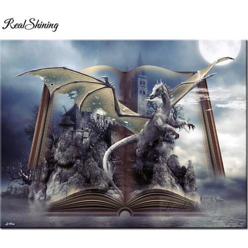 DIY Diamond Painting Cross Stitch Book of fantasie Rhinestones Crystal Needlework 5D Diamond Embroidery Full Dragon Diamond F277