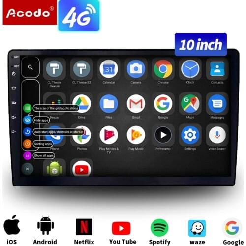 Car Radio Android 10 inch 2din Stereo Player for Benz Toyota Volkswagen Nissan 2G RAM 16G 32G GPS Navigation 2.5D 10'' Head Unit