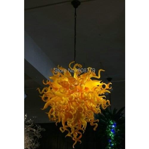 Free Shipping Modern Hand Blown Art Glass Amber Chandeliers